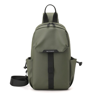Unisex Casual Sports <b>Chest</b> Bag for Walking Jogging Running Travel & Gym PU Material Fashionable Shoulder Sling - Product Image 1
