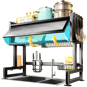 Escurridor de Platos de Gran Capacidad y <span class=keywords><strong>Alta</strong></span> Eficiencia, Escurridor de Platos Sobre el Fregadero, Organizador Multifuncional para la Encimera de la <span class=keywords><strong>Cocina</strong></span>, Estante de Almacenamiento - Product Image 1