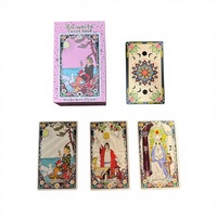 Cartes de Tarot authentiques classiques en papier durable, écologiques, imperméables, avec dorure 24K et motif floral Mantuo, pour le jeu