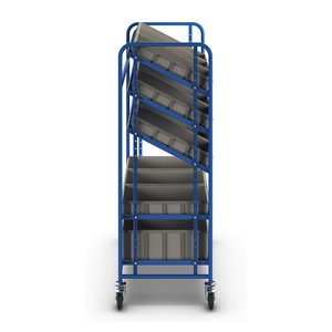 ट्रोली गोदाम यूरो कंटेनर शेल्फ ट्रक 5-स्तर की झुकाव वाली शेल्फ ट्रॉली - Product Image 4