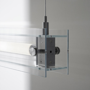 <span class=keywords><strong>Suspension</strong></span> en verre longue et moderne de style industriel pour îlot de <span class=keywords><strong>cuisine</strong></span>, café, bar, table à manger, luminaire suspendu - Product Image 4