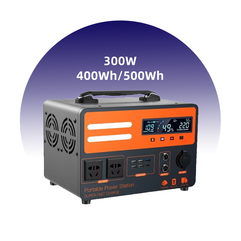 Высокоэффективная 300 Вт 220 В MPPT Солнечная зарядка 400wh/500wh емкость аккумулятора чистая Синусоидальная волна ЕС, Великобритания, порт RV, портативная электростанция