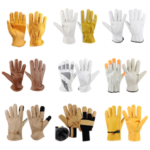 Guantes de seguridad para trabajo de jardinería, ala de cuero de cabra de grano - Product Image 2