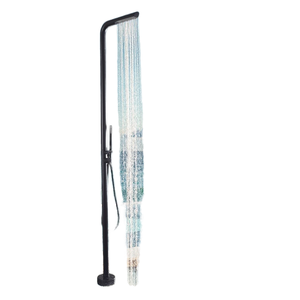 <span class=keywords><strong>Robinet</strong></span> de sol extérieur vertical avec douchette en acier inoxydable brossé, jet pluie, design moderne et épuré, eau froide et chaude - Product Image 1