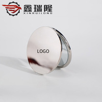 Miroir de maquillage de poche pliable personnalisé en métal doré avec option de personnalisation par impression, design demi-ovale, miroir cosmétique