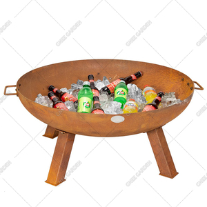 Pozo de fuego de metal oxidado de acero corten decorativo simple redondo para exteriores con personalización al por mayor con soporte para calentar al aire libre - Product Image 3