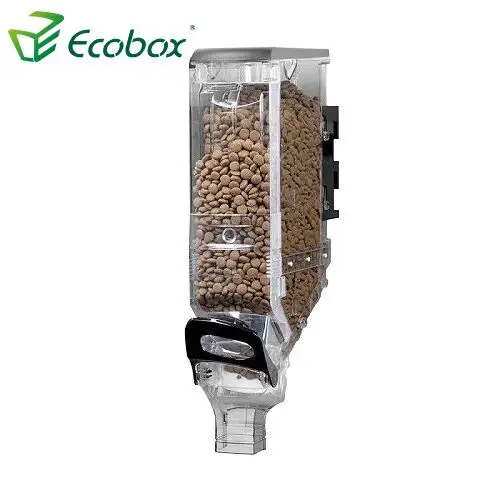 Dispenser di riso per alimenti biologici con contenitore a gravità all'ingrosso Ecobox per esposizione di caramelle di cereali con noci di riso sfuse