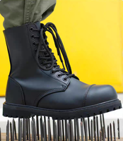 American Tactical Bottes longues respirantes en cuir pour hommes Prix d'usine pour la sécurité personnelle Couleur noire