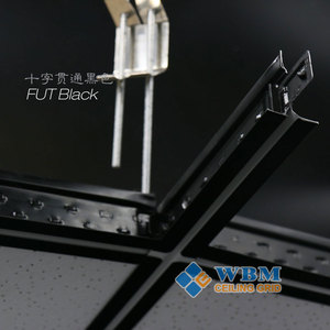 Grille de plafond suspendue t-bar/composants de grille de plafond/cadres de plafond/noir, <span class=keywords><strong>Fut</strong></span> 32/38 - Product Image 2