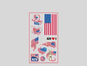 Tatouages temporaires américains sur le thème des anniversaires, décorations de fête, fournitures, autocollants de tatouage, garçons, filles, classe, école, prix, récompenses - Product Image 2