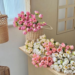 Ramo de Tulipanes Artificiales Yasunobu, 24 Cabezas, Flores de Seda, Rosa Blanco, Decoración para Bodas y Hogar, Arreglo Floral - Product Image 3