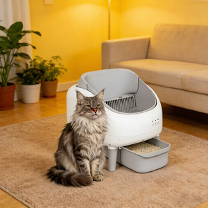 Lettiera Intelligente Koeda Open-Top Wi-Fi <span class=keywords><strong>per</strong></span> <span class=keywords><strong>Gatti</strong></span>, 10kg, Cassetto Rifiuti da 10.5L, Controllo Tramite App Tuya, Funzionamento Silenzioso <35dB, Facile da Pulire - Product Image 1