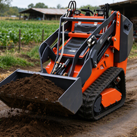 Mini Skid Steer Loader Ekonomis Mesin Diesel, Bucket Front End Loader, Mulcher Kehutanan, Dijual