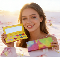 Factory Direct 12-farbige vegane trockene Lidschatten-Palette Hochwertiges gelbes Schimmer pulver für helle Haut, hell, dunkel