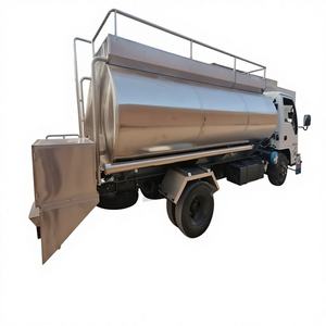 รถบรรทุกนมแบบสองห้องเก็บ สแตนเลส ควบคุมอุณหภูมิ ผนังสองชั้น พร้อมมอเตอร์ - Product Image 1