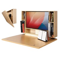 Mesa Plegable de Madera para Montar en la Pared, Multiusos, para Dormitorio de Estudiantes, Almacenamiento Junto a la Cama, Oficina en Casa, Escritorio para Computadora, Modelo Qx115