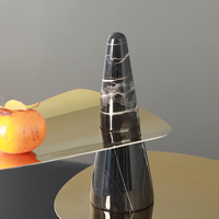 Plateau de service pour fruits secs, accessoires de décoration de maison, table de bureau en marbre 2 couches, plateau de service, organisateur assiette, vente directe