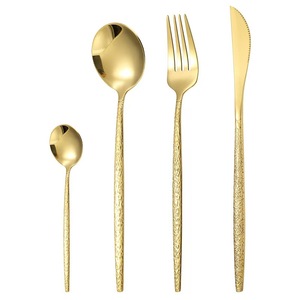 Juego de cubiertos Dingyong de acero inoxidable portugués de 24 piezas con diseño de grano de madera, cuchillos para carne, duradero, ecológico, acabado cepillado, en stock - Product Image 5