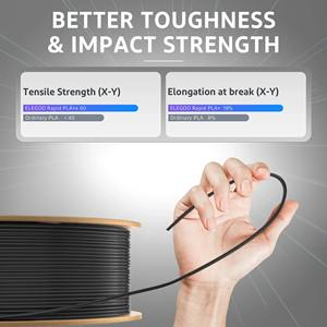 Filamento para Impresora 3D ELEGOO RAPID PLA+ de 1.75 mm, Compatible con Velocidades de Impresión de 30-600 mm/s, Compatible con la Mayoría de las Impresoras 3D FDM, 1 kg/rollo - Product Image 6