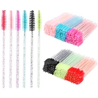 Brosse à cils jetable en cristal 50 pièces Extension de cils pour les yeux Baguettes de mascara réutilisables Maquillage professionnel Outil de beauté