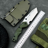 Couteau de camping à lame fixe pour extérieur, en acier inoxydable, pointe tombante, manche en nylon avec étui, pour la chasse, la pêche et la randonnée