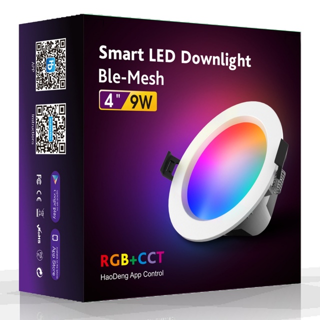 Smart Home RGB+CCT LED Recessed Cylinder Ceiling Downlight Wifi Spot Downlight with Remote/Voice/APP Control