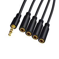 Adaptateur audio pour écouteurs 3,5 mm, séparateur de prise audio, rallonge 1 à 6 ports, câble auxiliaire, adaptateur audio pour microphone d'écouteurs, câble séparateur pour téléphone
