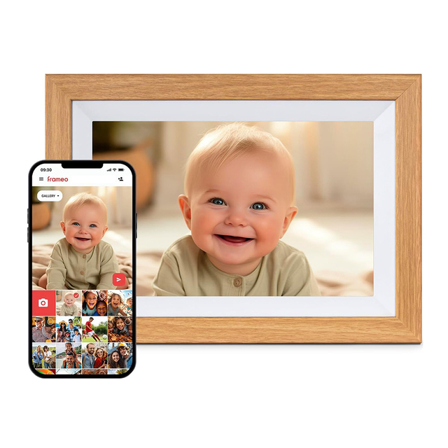 LCD Touch Screen 32GB Storage WiFi Smart Digital Photo Frame 10.1 Inch Playback MP4 Support Frameo App Share Memories Instantly