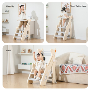 Dobrável ajustável Toddler Kids <span class=keywords><strong>Step</strong></span> Stool Bath Standing <span class=keywords><strong>Ladder</strong></span> Baby Helper Kitchen Plastic Children Learning Tower - Product Image 6