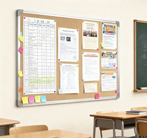 Tablero <span class=keywords><strong>de</strong></span> Corcho para Pared, para el Hogar y la Oficina, Tablón <span class=keywords><strong>de</strong></span> <span class=keywords><strong>Anuncios</strong></span> con Marco <span class=keywords><strong>de</strong></span> Aluminio para el Aula - Product Image 6