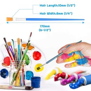<span class=keywords><strong>Set</strong></span> di <span class=keywords><strong>Pennelli</strong></span> Piatti Personalizzati per Bambini, Artisti, Pittori Principianti e Studenti, con Setole in Nylon e Manico in Plastica per Dipinti Artistici - Product Image 5