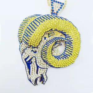 Classique Los Angeles Rams Collier <span class=keywords><strong>Mode</strong></span> Hommes <span class=keywords><strong>Bijoux</strong></span> Pendentif En Argent Collier Pour Cadeau - Product Image 1