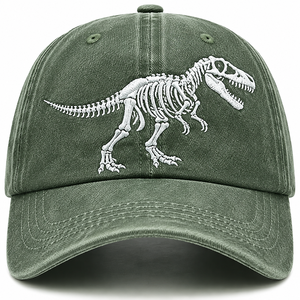 Casquette de baseball décontractée personnalisée en coton délavé style vintage avec broderie 3D squelette, ajustable, pour l'extérieur et la protection solaire - Product Image 4