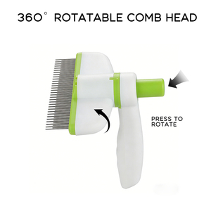 Portable nouveau Design rotatif chat chien peigne universel en acier inoxydable nettoyage pour animaux de compagnie épilation peigne aux <span class=keywords><strong>puces</strong></span> avec <span class=keywords><strong>bouton</strong></span> de déverrouillage - Product Image 4