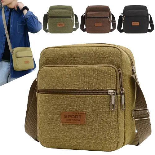 Men's Sidebag For Business Crossbody Bag Fashion Korean Version Men's Canvas Large Capacity Single Shoulder Messenger Bags