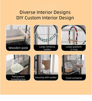 Grande cage à oiseaux décorative pour la maison, volière pour perroquet, calico, agapornis, pinson, canari, cage à oiseaux en métal spacieuse pour usage intérieur