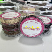 Perles Nano GlamorDove personnalisées de 3 mm, 1000 pièces/rouleau, pré-chargeées pour extensions de cheveux I-Tip et mèches brillantes