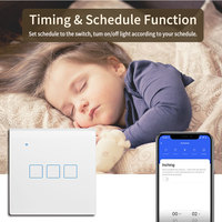 Interrupteur mural tactile intelligent Zigbee 3.0 monophasé 10A avec panneau en verre trempé blanc, gris, or, noir, compatible UK/EU, neutre, pour éclairage intelligent