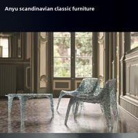 Dossier de chaise en polycarbonate transparent de style créatif, design italien, pour mobilier de maison moderne, décontracté et de luxe léger