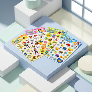 Korean pokemon Sun and Moon Epoxy Stickers 4 PCS Set Cute Character Glossy Dome Deco Sticker <b>Diary</b> Phone <b>Kids</b> Anime Wholesale - Product Image 2
