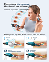 Outil de nettoyage d'oreilles Earsight Ultra avec caméra 2K, conception flexible et kit de nettoyage d'oreilles Wi-Fi pour usage familial