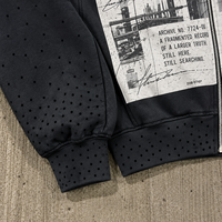 Ensemble de survêtement streetwear personnalisé pour homme, style vintage délavé à l'acide avec strass, pantalon évasé et sweat à capuche zippé, 2 pièces