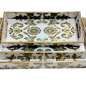 ถาดเสิร์ฟไม้ MDF ลายมีนา ถาดไม้ตกแต่งและเสิร์ฟอาหาร ถาดไม้ MDF ทำมือ ลายแบบดั้งเดิม - Product Image 1