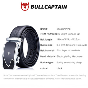 Ceinture en cuir véritable BULLCAPTAIN, stock d'usine, ceinture automatique classique pour homme, ceinture en cuir de vache, ceinture à cliquet, ceinture pour jeans, homme - Product Image 5