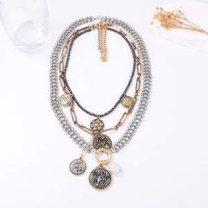 Popular Item <strong>Boho</strong> 2026 Fashion Women Jewelry Exaggerated Large Alloy Round Badge Pendant Multi-layer Long Chain <strong>Necklace</strong> - Product Image 6
