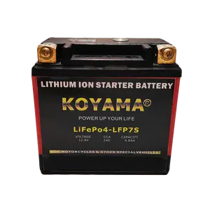 KOYAMA LFP7S YTX5L Lithium Iron Phosphate Battery 12.8v 4.8ah 2000plus Times 12v LiFePo4 Motorcycle Starting Battery