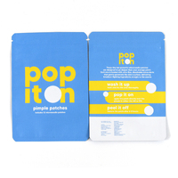 Pochette plate personnalisée avec logo design, sac d'emballage en plastique refermable à fermeture solide pour patchs anti-boutons