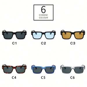 Gafas de Sol Cuadradas con Logotipo Personalizado, Estilo Vintage 2025, Montura Grande, Protección UV400, con Remaches para Hombre - Product Image 5