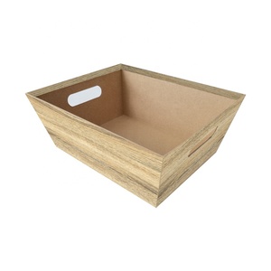 Boîte en <span class=keywords><strong>papier</strong></span> personnalisée en bois, panier de rangement de fruits, plateau de marché pour emballages cadeaux, panier cadeau en carton vide - Product Image 1