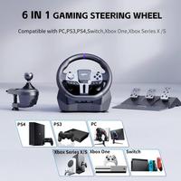 Volant de course PXN pour PC, V9 GEN2 universel USB, simulateur de course automobile 270/900 degrés avec 3 pédales et levier de vitesses pour PC Xbox PS4